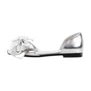Richealnana Women's Square Toe Bow Flat Sandals — Silver