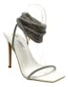 Women's Rhinestone Lace-Ups High Heel Sandals by Cape Robbin — White Rhinestone