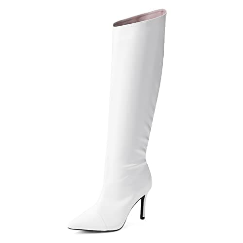Shoe'N Tale Women's Metallic Party Dressy Slip-on Booties — White