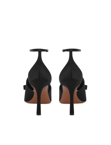 Richealnana Women's Pointed Peep Toe Bow Knot Ankle Strap Stiletto Heel Pumps