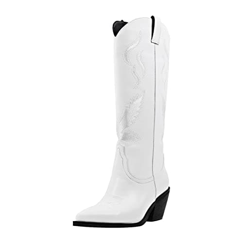Richealnana Women's Embroidered Cowboy Boots