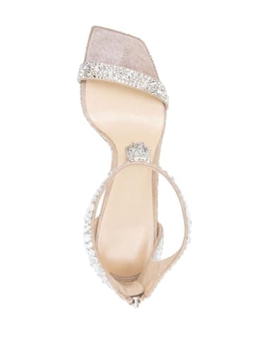 Richealnana Women's Sparkly Rhinestone Fringe Stiletto Heel Sandals for Party Prom