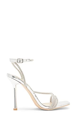 Narala Wild Diva Women's Square Toe Rhinestone Embellished Stiletto Heels