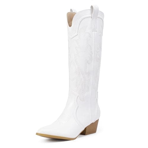 IDIFU IN2 Women's Embroidered Cowgirl Knee-High Western Boots