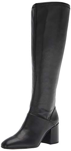 Franco Sarto Women's Tribute Knee High Bootenia — Black Faux Leather Wide Calf