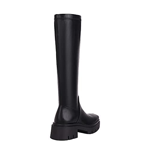 Vivianly Women's Knee High Chunky Heel Zip Boots