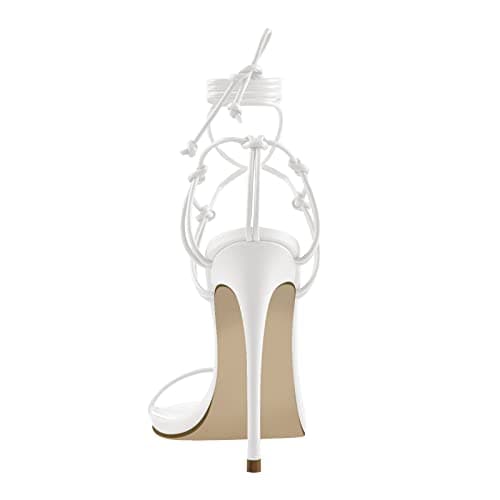 Richealnana Women's Pointy Toe Crisscross Straps Lace-Up Sandals