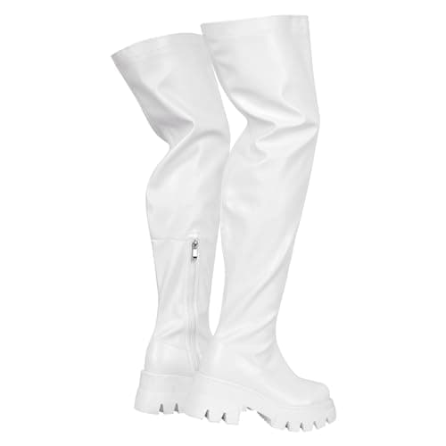 Richealnana Women's Zipper Over-The-Knee Platform Boots