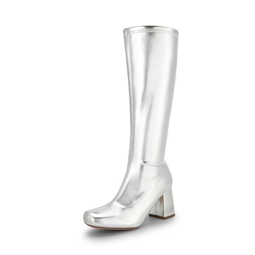 Dream Pairs Women's Chunky Knee High Square Toe Boots