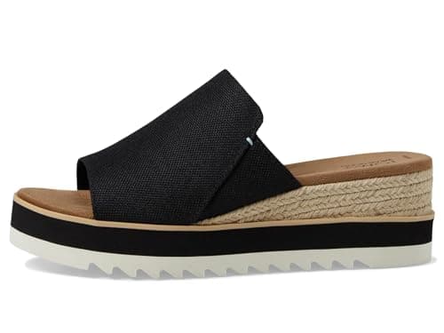 Women's Diana Mule Sandal — Black Wide Width Heavy Canvas