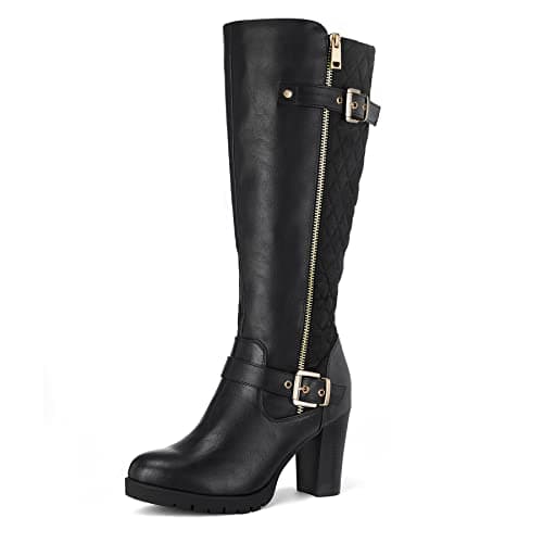 mysoft Women's Knee High Warm Winter Boots with Side Zippers