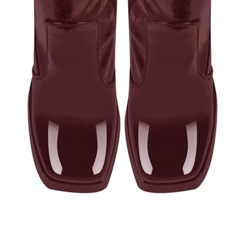 Richealnana Women's Knee-High Square Toe Zip-Up Boots