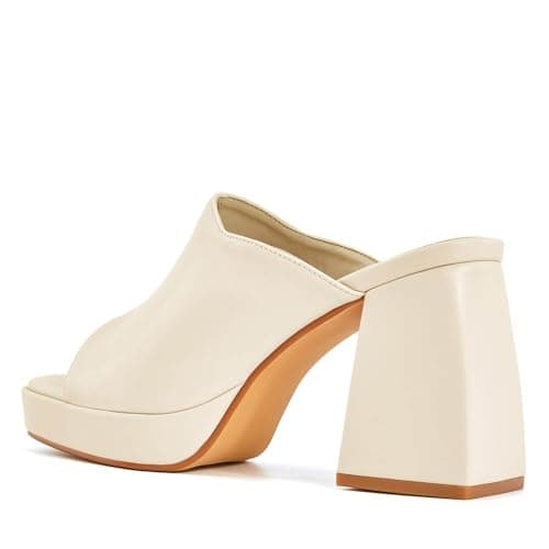 Coutgo Womens Chunky Platform Block Heel Slip-On Sandals