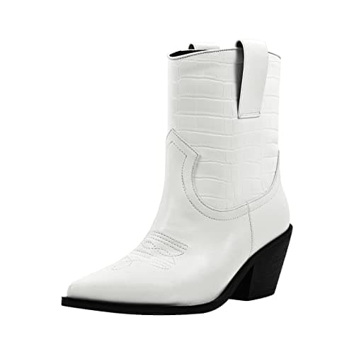 Richealnana Women's Western Embroidered Cowboy Boots