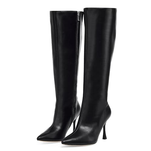 Stylish Pointed Toe Zipper Stiletto Boots for Women — Matte Black