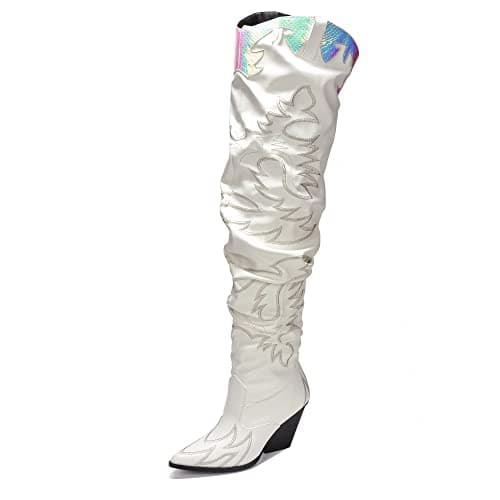 Cape Robbin Kelsey-21 Western Cowgirl Boots for Women — White