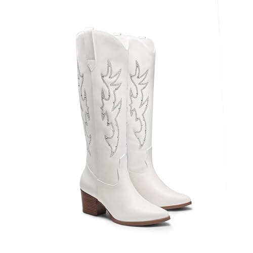 Dream Pairs Western Cowboy Boots for Women - Comfortable Knee High Zipper Heels
