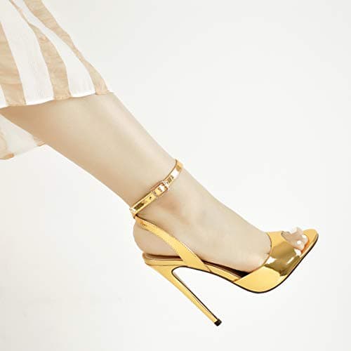 Richealnana Women's Gold Heeled Sandals