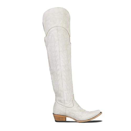 Beautiful Embroidered Cowgirl Boots for Women - Thigh High Western Style Zipper Heel