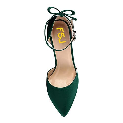 FSJ Women's D'orsay Pointed Toe Ankle Strap Heels Size 4-15 US Party Shoes