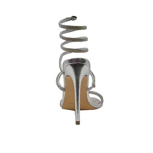 Bonnibel Women's Rhinestone Spiral Ankle Strap Heels Sandals