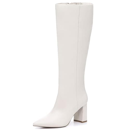 MUCCCUTE Women's Sparkly Rhinestone Ankle Boots for Party and Wedding — White