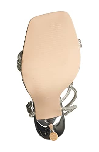 Narala Wild Diva Women's Square Toe Rhinestone Embellished Stiletto Heels