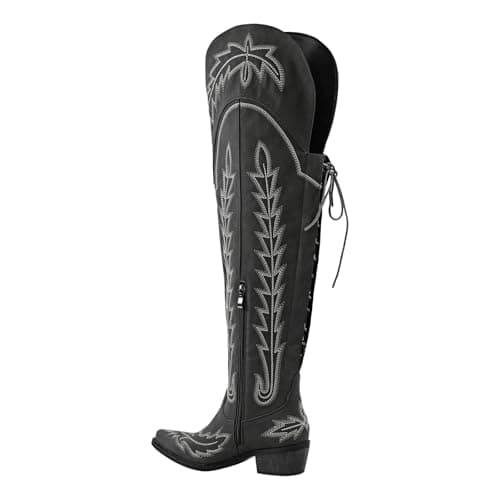 Western Cowboy Boots for Women Embroidered Thigh-High Cowgirl Style