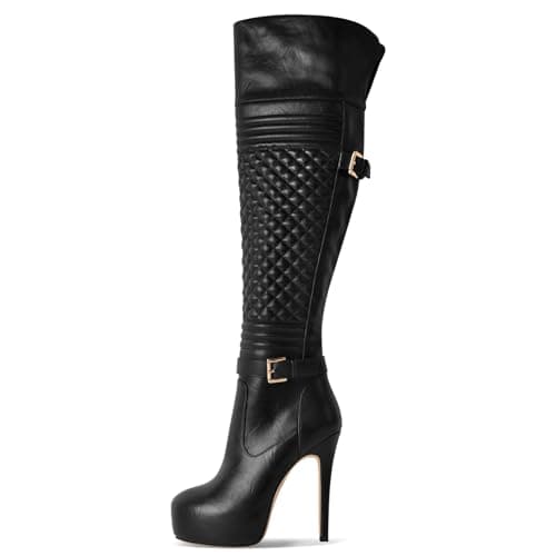 Richealnana Women's Wide Calf Over-The-Knee Stiletto Boot
