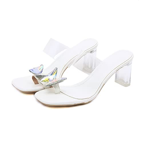 Richealnana Women's Rhinestone Butterfly Toe Ring Sandals