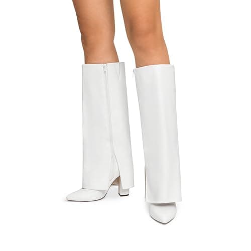 Dream Pairs Women's Knee High Zipper Pointed Toe Chunky Heel Long Boots