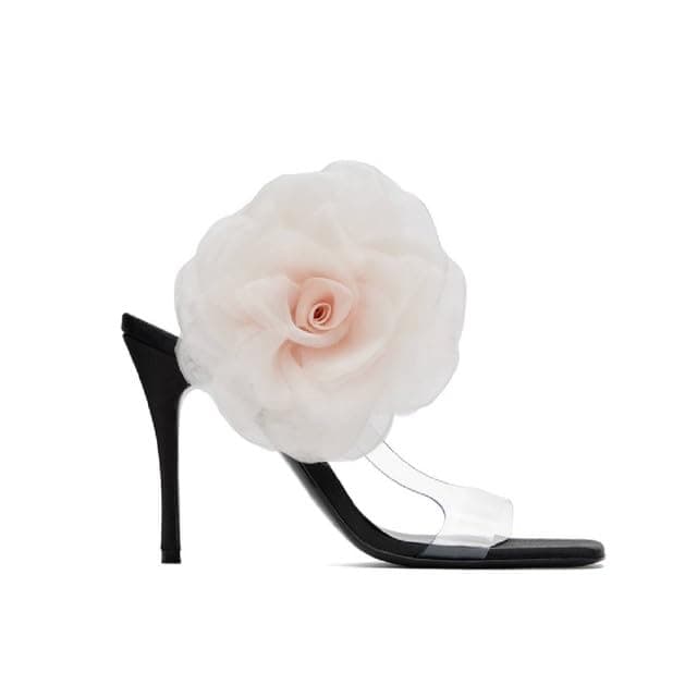 Richealnana Women's Elegant Clear Heel Slip-On Mules Wedding Shoes