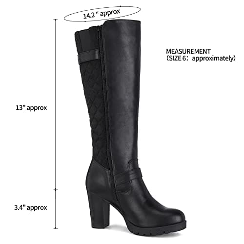 mysoft Women's Knee High Warm Winter Boots with Side Zippers