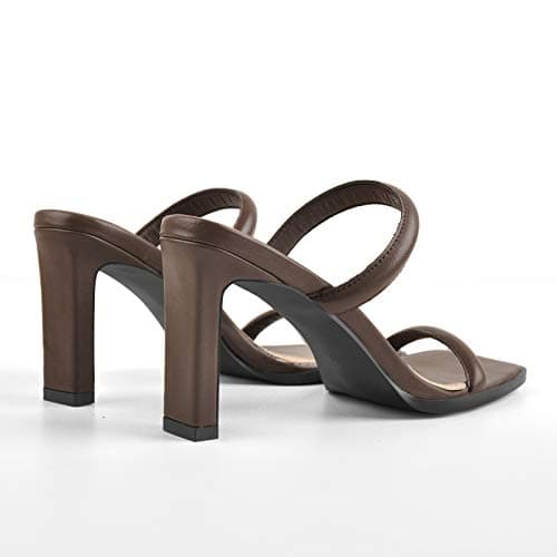 Richealnana Women's Square Toe Slip-On Strap MuleSandals