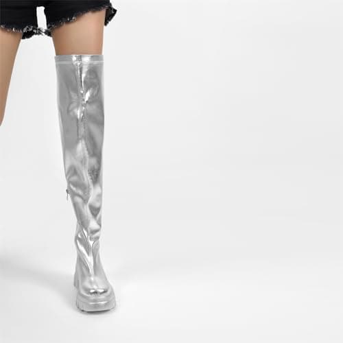 Richealnana Women's Thigh High Closed Toe Over-the-Knee Boots