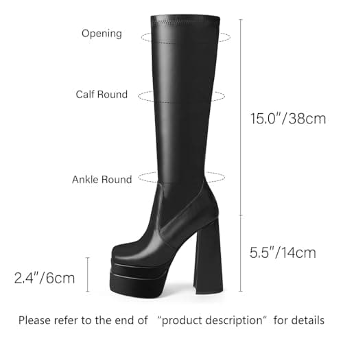 Wetkiss Chunky Heel Stretch Knee High Boots for Women
