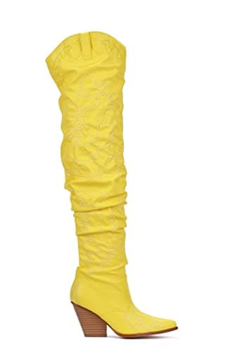 Cape Robbin Kelsey-21 Western Cowgirl Boots for Women — Yellow