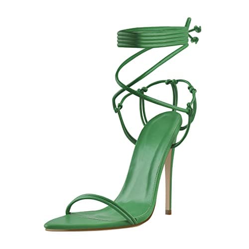 Richealnana Women's PointyToe Crisscross Straps LaceUp Sandals