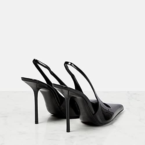 THESHY Women's Stretch Slip-on Patent Leather Heels Fashion Shoes
