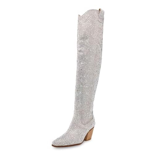 Rhinestone Over the Knee Cowboy Boots for Women