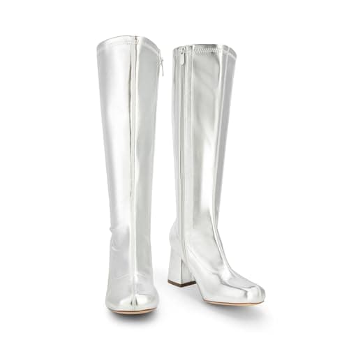 Dream Pairs Women's Chunky Knee High Square Toe Boots