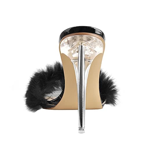 LISHAN Women's Fur Mules Slide Sandals