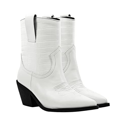 Richealnana Women's Western Embroidered Cowboy Boots