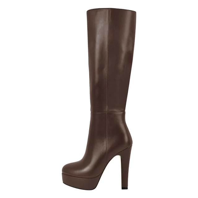 Richealnana Women's Knee High Side Zipper Stiletto Heel Boots
