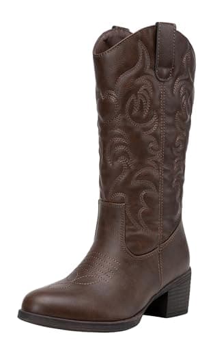 Women's Cowboy Knee High Boots — Vintage Cowboy-9801-whisky