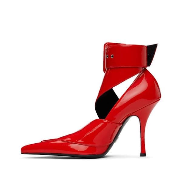 Richealnana Women's Pointed Toe Strap Buckle Pumps for Party & Wedding