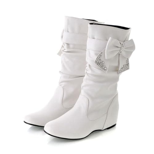 Elegant Women's Leather Mid Calf Boots