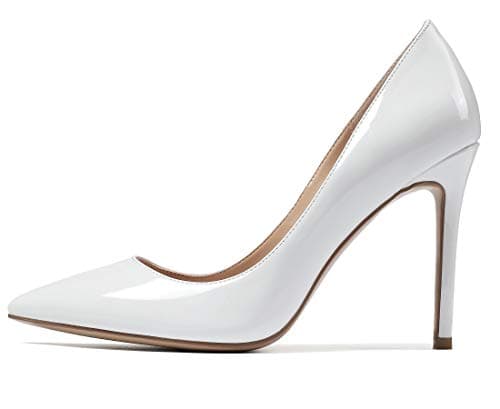 Eldof Women's Classic 4" Stiletto Heel Dress Pumps, Size 5-13 — Whitepatent