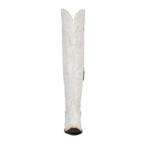 Beautiful Embroidered Cowgirl Boots for Women - Thigh High Western Style Zipper Heel