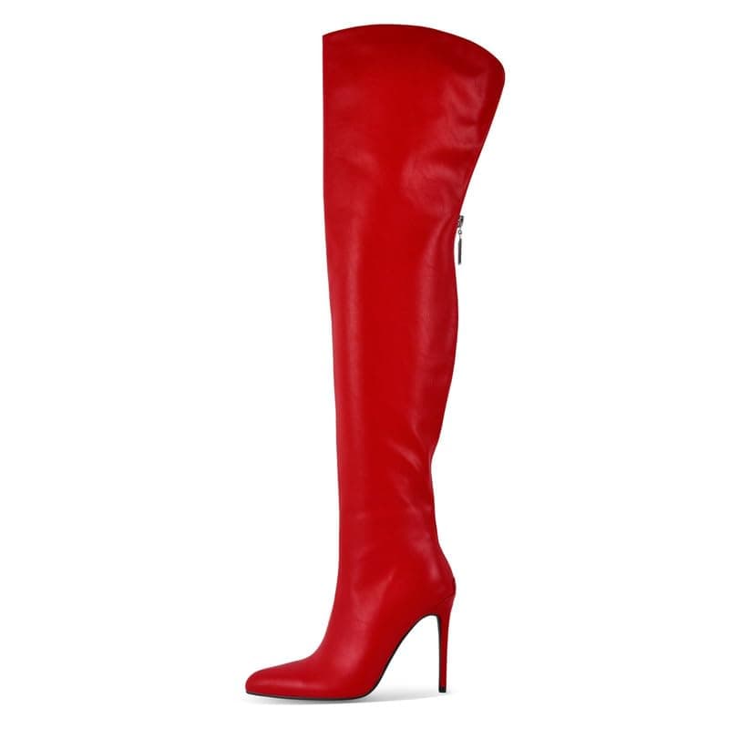 Women's Over the Knee Thigh Boots High Heels for Women LongBoot — Red